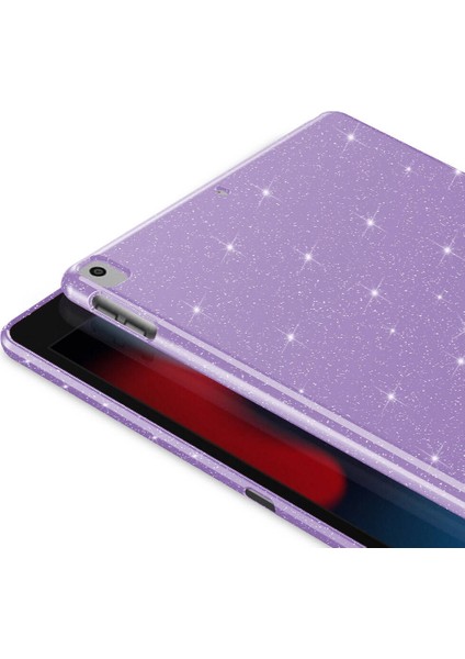 Apple iPad 10.2 (8.nesil) Glittered Shiny Look Tablet Koton Kılıf Lila