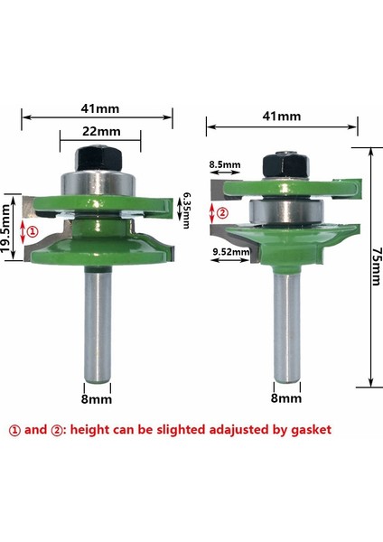 Adet 8mm Büyük Stile ve Ray Seti Ogee Freze Ucu Seti Zıvana Kesici (Yurt Dışından) fiyatları