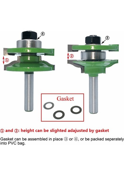 Adet 8mm Büyük Stile ve Ray Seti Ogee Freze Ucu Seti Zıvana Kesici (Yurt Dışından) modelleri