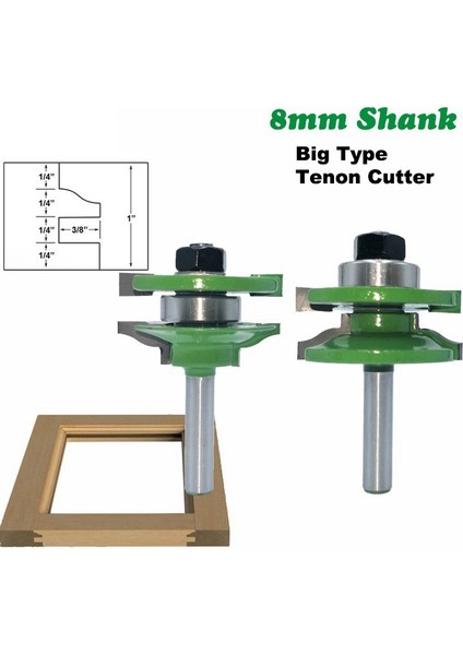 Adet 8mm Büyük Stile ve Ray Seti Ogee Freze Ucu Seti Zıvana Kesici (Yurt Dışından) fırsatları