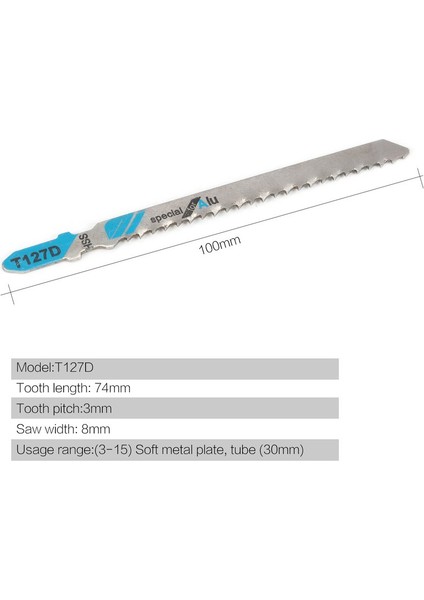 Adet/takım T127D Pistonlu Eğri Testere Bıçağı Seti Sert Metal Kesme Aleti Siyah (Yurt Dışından) modelleri