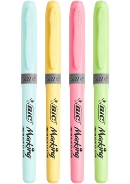 Marking Highlighter Grip Pastel Fosforlu 4 Renk