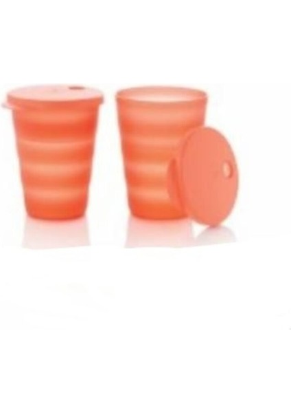 Turuncu Eko Pipetli Bardak Set 2'l