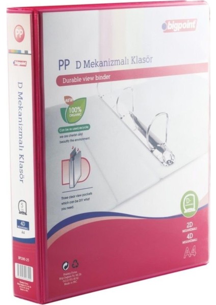 4d Mekanizmalı Klasör 5 cm Açık Kırmızı