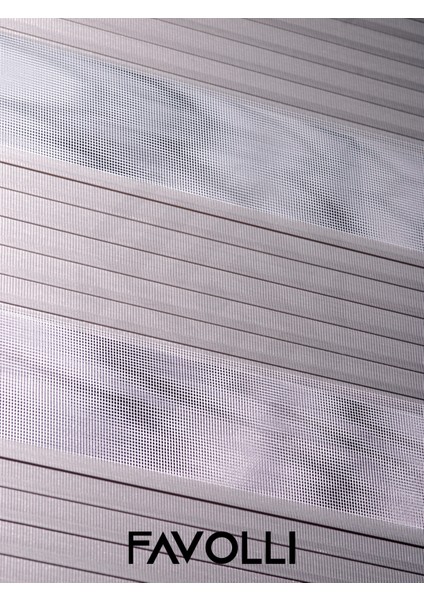 Geniş Pliseli Açık Gri Renk Zebra Perde Premium Dayanıklı Alüminyum Kasa