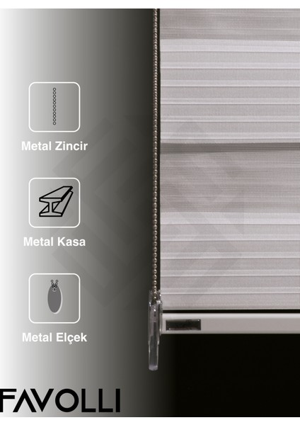 Geniş Pliseli Beyaz Renk Zebra Perde Premium Dayanıklı Alüminyum Kasa