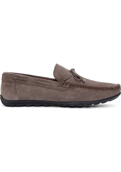 Erkek Vizon Süet Deri Casual Loafer