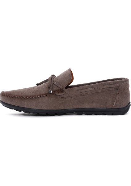 Erkek Vizon Süet Deri Casual Loafer