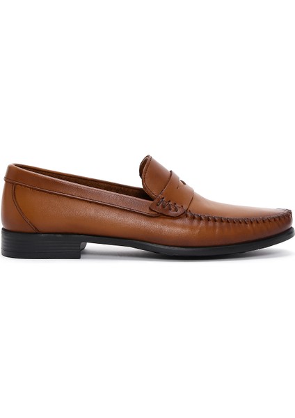 Erkek Taba Deri Casual Loafer