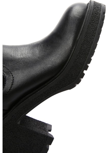 Kadın Siyah Deri Topuklu Chelsea Bot fiyatları