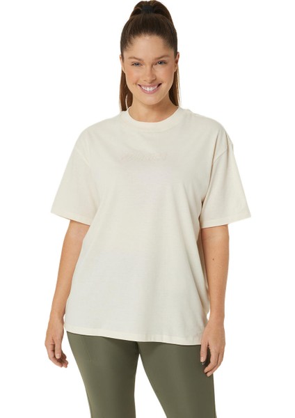 Asics Logo Tee Kadın Wood Crepe Kısa Kollu Tshirt 2032C843-201 fiyatları