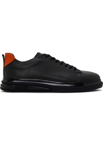 Erkek Haki Bağcıklı Deri Sneaker