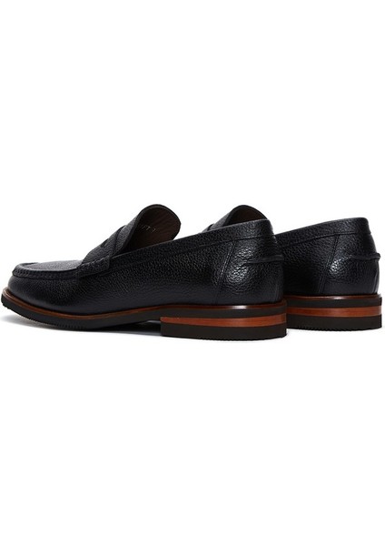 Erkek Siyah Deri Casual Loafer