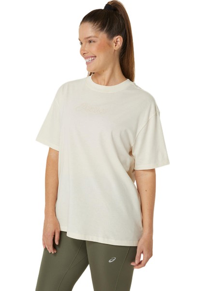 Asics Logo Tee Kadın Wood Crepe Kısa Kollu Tshirt 2032C843-201 fırsatları