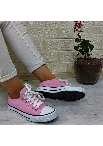 554 Pembe Kısa Unisex Sneaker Keten Spor Ayakkabı