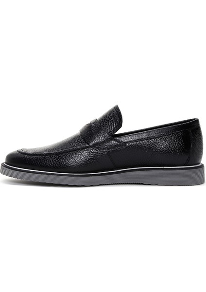 Erkek Siyah Deri Casual Loafer
