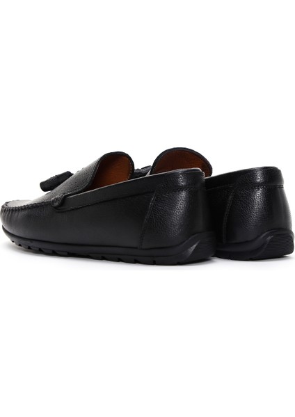 Erkek Siyah Deri Casual Loafer