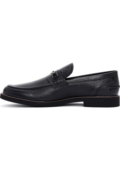 Erkek Siyah Deri Casual Loafer