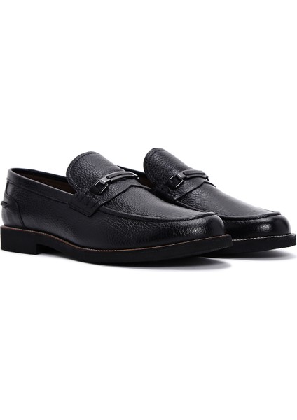 Erkek Siyah Deri Casual Loafer