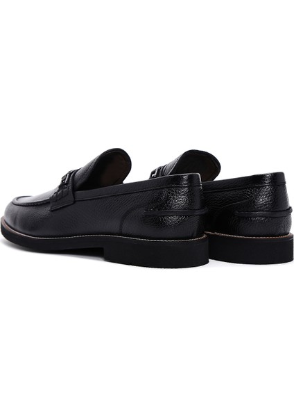 Erkek Siyah Deri Casual Loafer