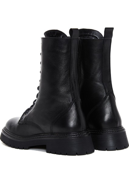 Kadın Siyah Deri Fermuarlı Postal Bot indirimleri