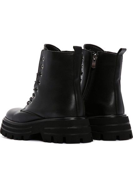 Kadın Siyah Kalın Tabanlı Postal Bot indirimleri