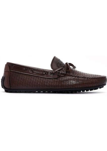 Erkek Kahverengi Deri Casual Loafer