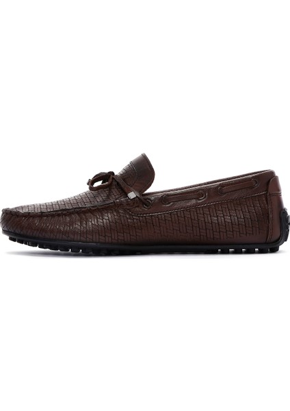 Erkek Kahverengi Deri Casual Loafer