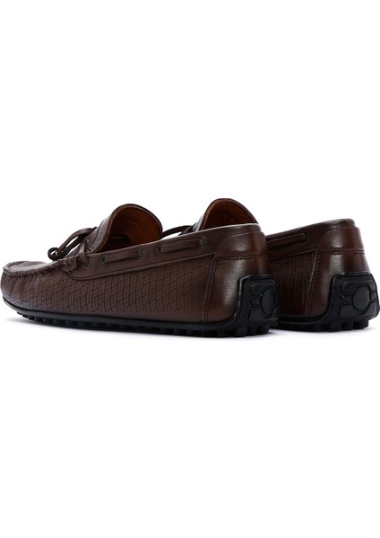 Erkek Kahverengi Deri Casual Loafer