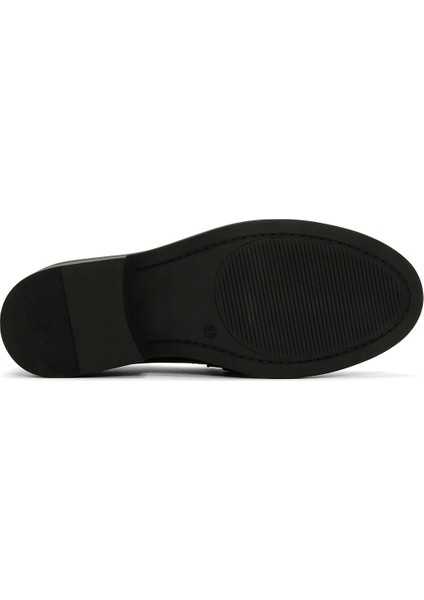 Kadın Siyah Toka Detaylı Deri Maskülen Loafer fırsatları