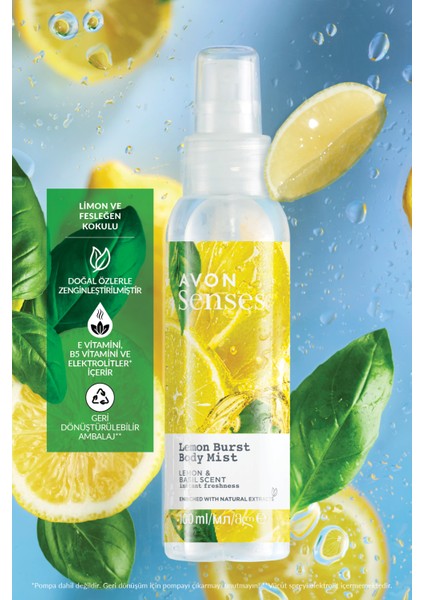 Senses Lemon Burst Limon ve Reyhan Kokulu Vücut Spreyi 100 ml