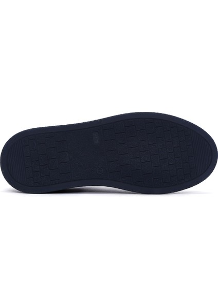 Erkek Lacivert Bağcıklı Süet Deri Sneaker