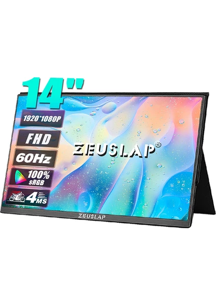 ZL14P 14'' Full Hd 1920X1080 60Hz Ads-Ips Panel Type-C, Ultra Ince Taşınabilir Monitör (ZL-Z14P)