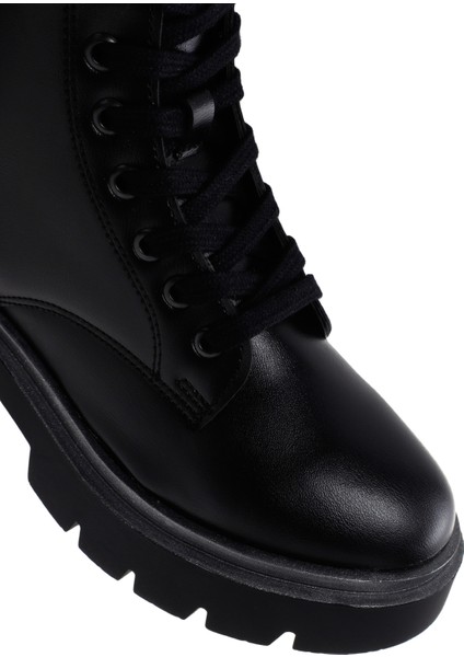 Kadın Siyah Kalın Tabanlı Fermuarlı Postal Bot fiyatları