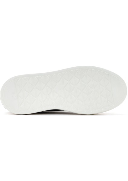 Erkek Siyah Kalın Tabanlı Bağcıklı Deri Sneaker
