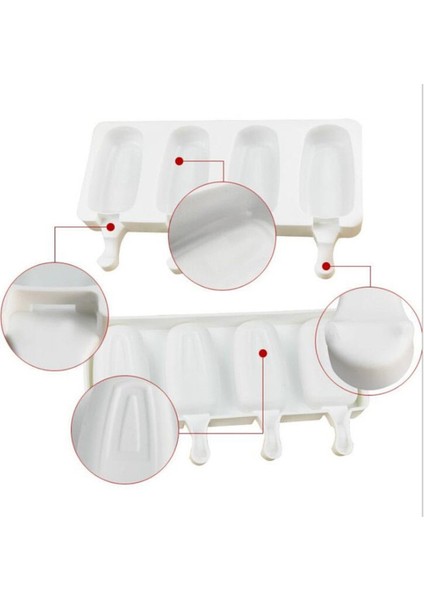 Tekno Trust Magnum Dondurma Kalıbı ve 50 Adet Ahşap Çubuk -4'lü Büyük Boy Pratik Magnum Silikon Dondurma Kalıbı indirimleri