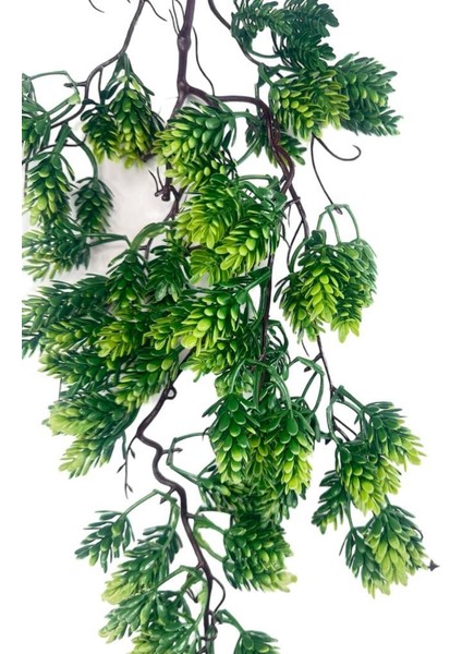 Yapay Çiçek Sarkan Doğal Dallı 2li Set Mix Kozalak Çiçeği ve Fejka 70CM Yapay Sarmaşık Yeşil