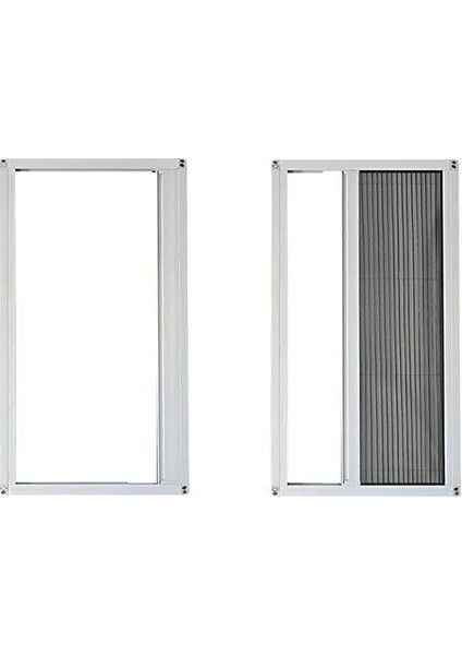 Akordeon Pencere 70*130 Sineklik, İstenilen Ölçüde Beyaz Pileli, Pilise Sineklik