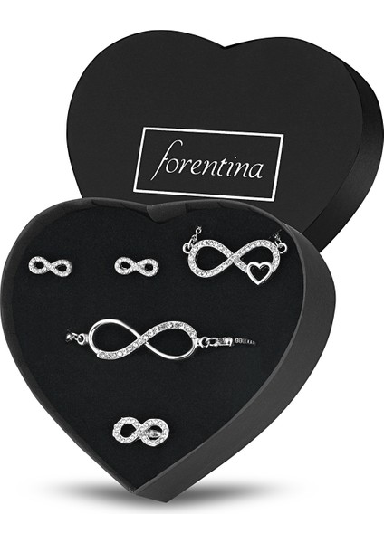 Gümüş Kaplama Sonsuzluk Kolye Küpe Bileklik Yüzük - Turuncu Solmayan Gül Hediye Set PS3259 modelleri