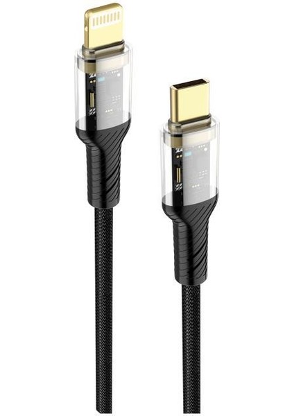 20W Usb-C Lightning Şarj ve Data Kablosu Siyah Sc-88