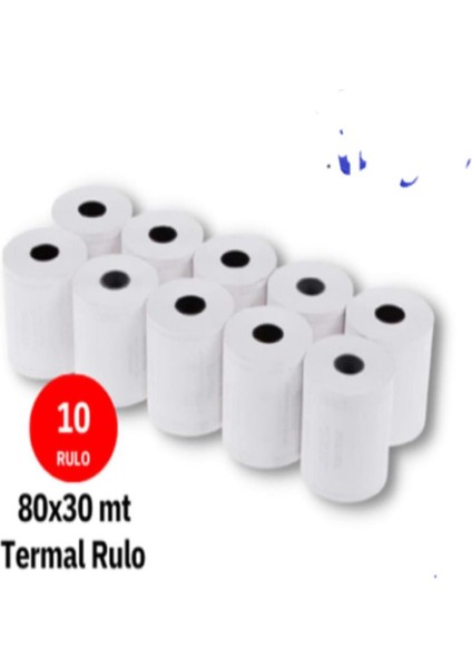 80X30 Termal Rulo ( 1 Paket = 10 Rulo )