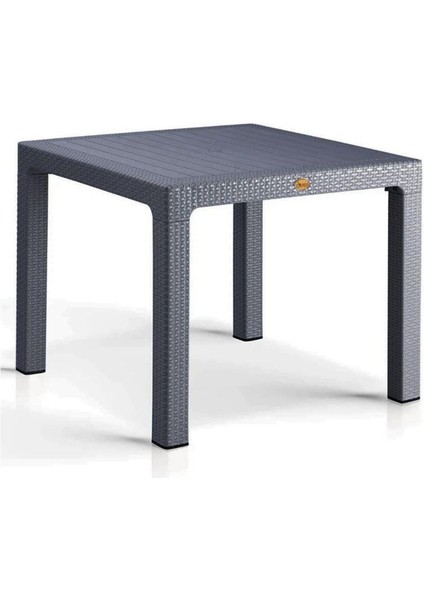 Camsız Antrasit 90X90 cm Rattan Bahçe Balkon Masası
