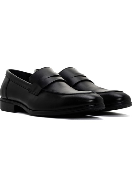 Erkek Siyah Deri Klasik Loafer