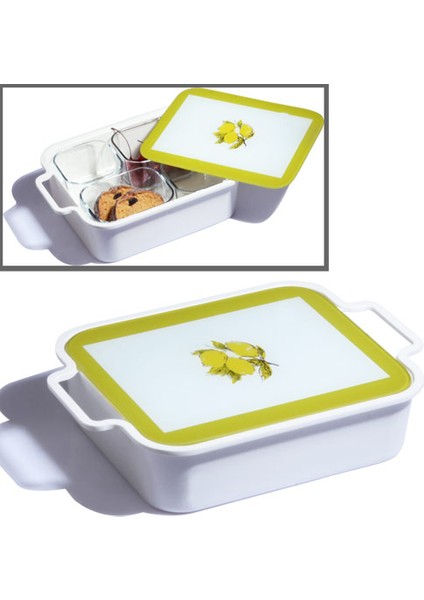 KHV-130 Melamin 4 Lü Cam Kahvaltılık Limon