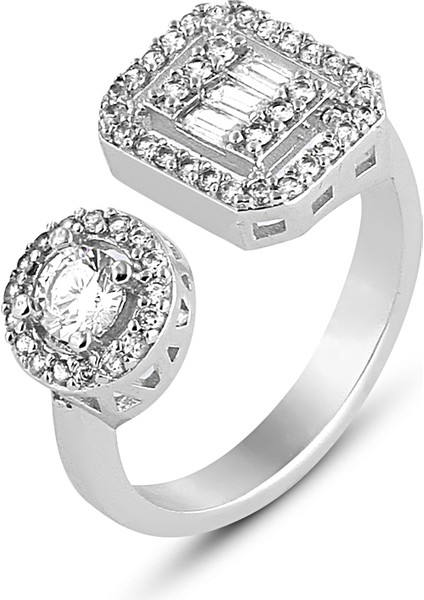 Gümüş Kaplama Baget Taşlı Kolye Küpe Yüzük - Kar Küresi Hediye Set PS3219 fırsatları