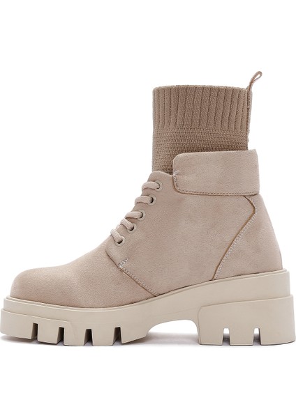 Kadın Bej Kalın Tabanlı Süet Postal Bot fiyatları