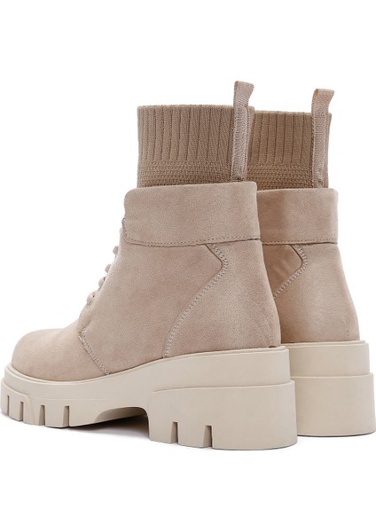 Kadın Bej Kalın Tabanlı Süet Postal Bot indirimleri