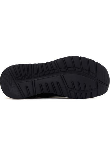 Erkek Siyah Kalın Tabanlı Deri Sneaker