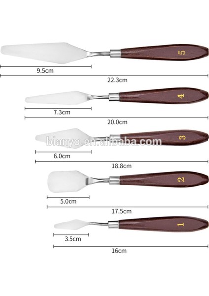 5 Li Metal Spatula Seti Spatul Akrilik Yağlı Boya Hobi Çalışmalar modelleri