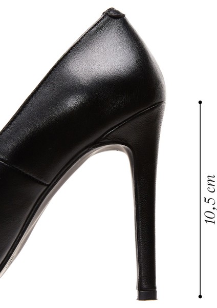 Kadın Siyah Deri Stiletto